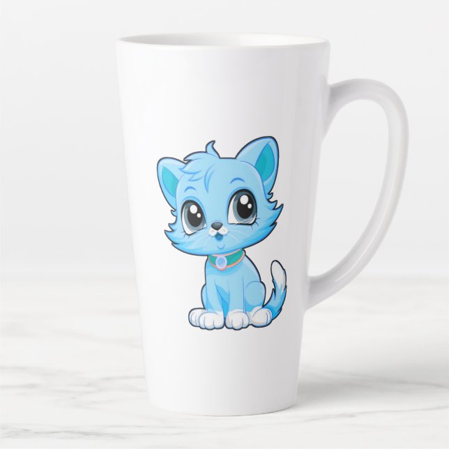 Tasse Latte Caricature adorable de chat (Droite)
