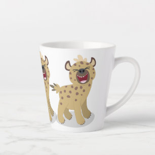 Tasse Latte Caricature amusante hyena riant illustration