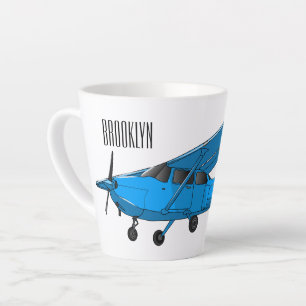 Tasse Latte Caricature d'avion à voilure fixe