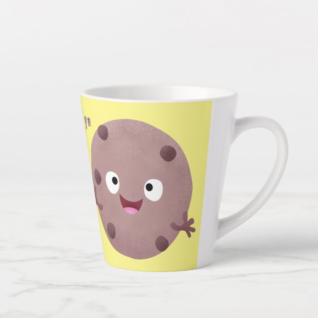 Tasse Latte Caricature de biscuit à puce en chocolat (Droite)