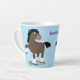 Tasse Latte Caricature de cheval de trait de Cute Clydesdale