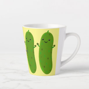 Tasse Latte Caricature de cornichon joyeux