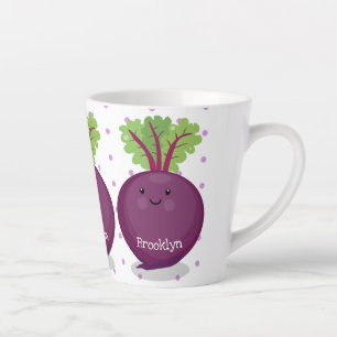 Tasse Latte Caricature de la cuisine à la racine de betterave 
