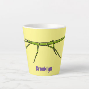 Tasse Latte Caricature de mignon rouge vert avec des visages h