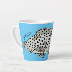 Tasse Latte Caricature de poissons de mérou à bosse