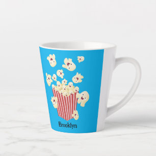 Tasse Latte Caricature de pop-corn drôles