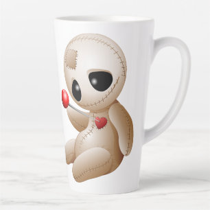 Tasse Latte Caricature de poupée vaudou en amour