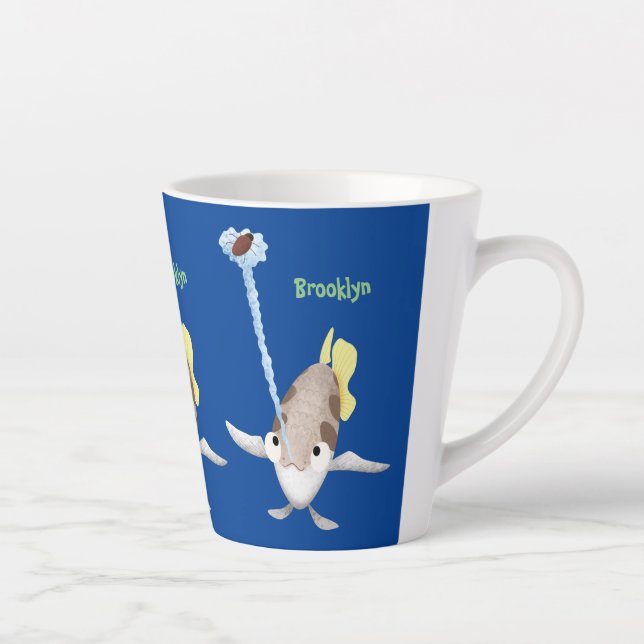 Tasse Latte Caricature de Tir à l'arc (Droite)