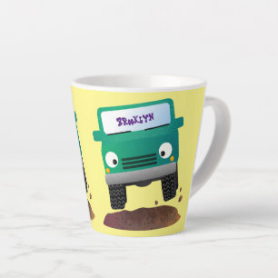 Tasse Latte Caricature de voiture 4 X4 hors route
