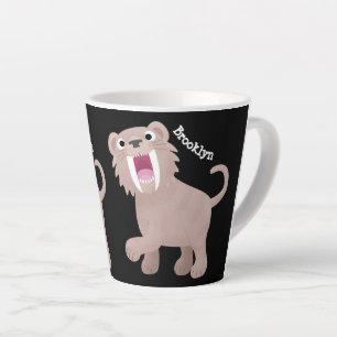 Tasse Latte Caricature du tigre mignon Saber Toothed Smilodon