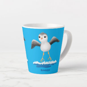 Tasse Latte Caricature en bécasseau mignon