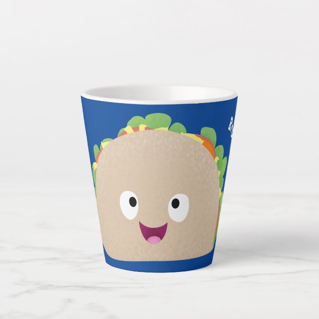 Tasse Latte Caricature joli sourire taco dessin animé (Devant)