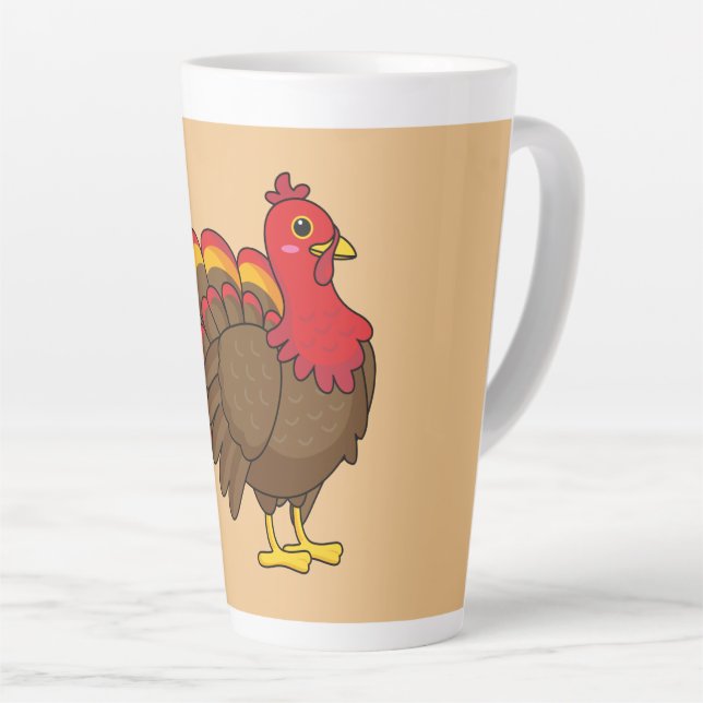 Tasse Latte Caricature mignonne Turquie (Angle droit)