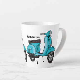 Tasse Latte Caricature moto mopée mûre illustration