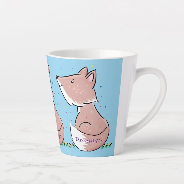 Tasse Latte Caricature pour bébé renard (Droite)