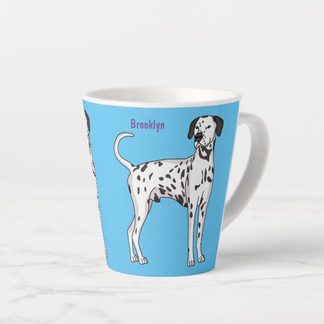 Tasse Latte Caricature pour chien dalmate (Angle droit)