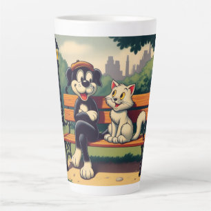 Tasse Latte Caricature vintage pour chien/chat
