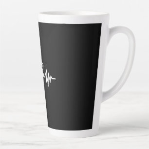 Tasse Latte Carlin Chien Heartbeat Face de Carlin mignonne