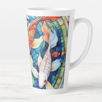 Tasse Latte Carpe Koï en Verre Cathédrale