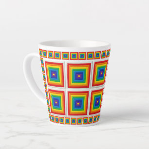 Tasse Latte Carré 3D Arc-en-ciel Rétro