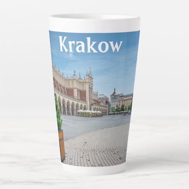 Tasse Latte Carré principal dans la vieille ville de Cracovie, (Devant)