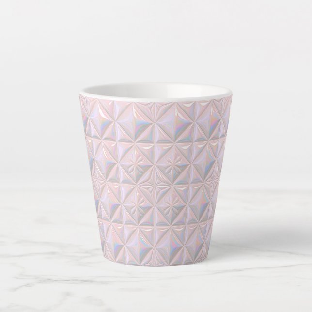 Tasse Latte Carreau en céramique rose pâle (Devant)