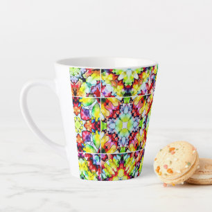 Tasse Latte Carrelage méditerranéen, Carreaux d'encre d'alcool