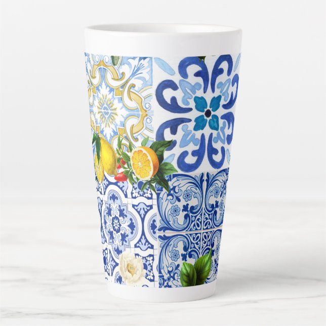 Tasse Latte Carrelage méditerranéen, majolica, style sicilien  (Devant)
