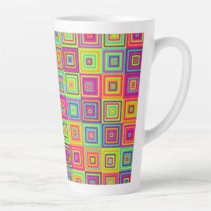 Tasse Latte Carrés géométriques colorés