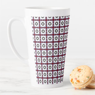 Tasse Latte Carrés Moutonneux Floral