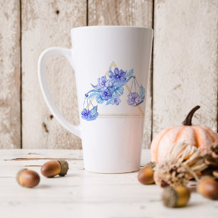 Tasse Latte Carte d'aquarelle Astrologie Zodiac   Monogramme