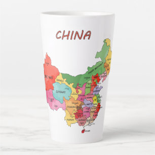 Tasse Latte Carte de la Chine