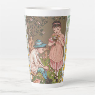 Tasse Latte Carte de la Saint-Valentin de l'ère victorienne an