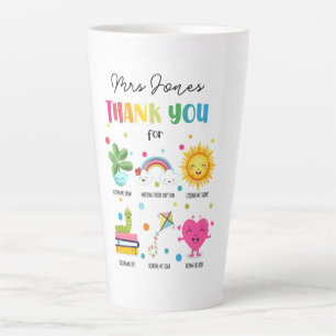 Tasse Latte Carte de remerciements d'appréciation de l'enseign
