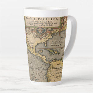 Tasse Latte Carte des Amériques antiques de Maris Pacifici