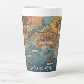 Tasse Latte Carte des rêves de Santa Cruz Californie – Côte vi