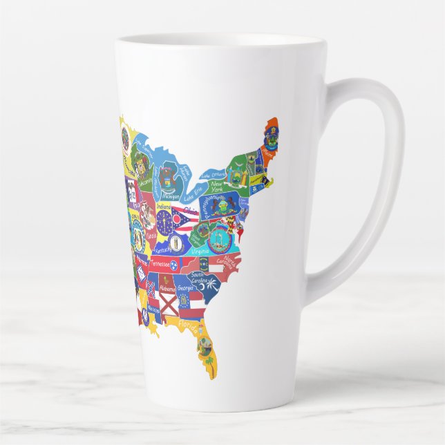 Tasse Latte Carte des USA (Droite)