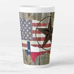 Tasse Latte Carte du drapeau de l'État d'étoile seule du Tex