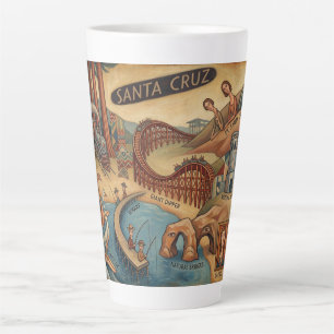 Tasse Latte Carte fantaisiste de Santa Cruz Californie UCSC Bo