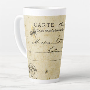 Tasse Latte Carte postale d'abeilles française