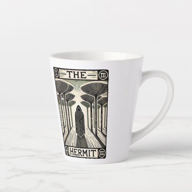 Tasse Latte Carte Tarot Hermit (Droite)