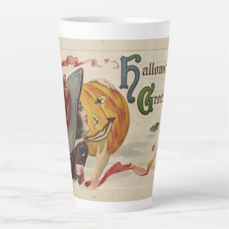 Tasse Latte Cartes de vœux d'Halloween rétro kitsch et vintage