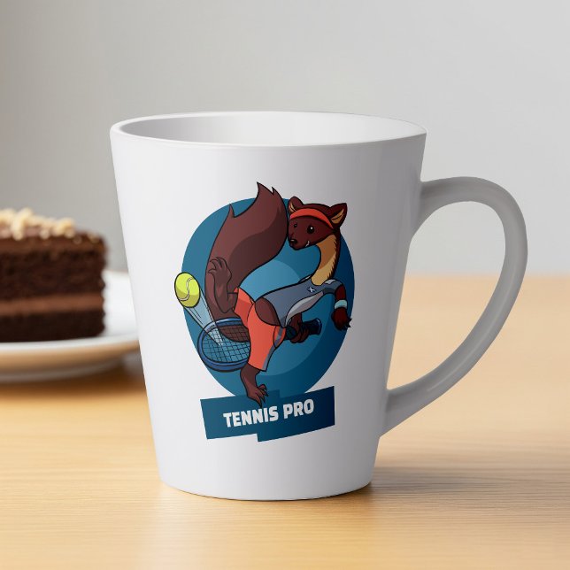 Tasse Latte Carton de tir de Trick Tennis Pro Cute Pine Marten (Créateur téléchargé)