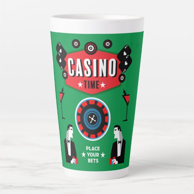 Tasse Latte Casino Gambling Poker Roulette (Devant)