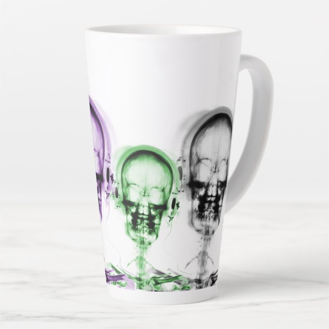 Tasse Latte Casques de crâne pour squelette de vision à rayons (Angle droit)