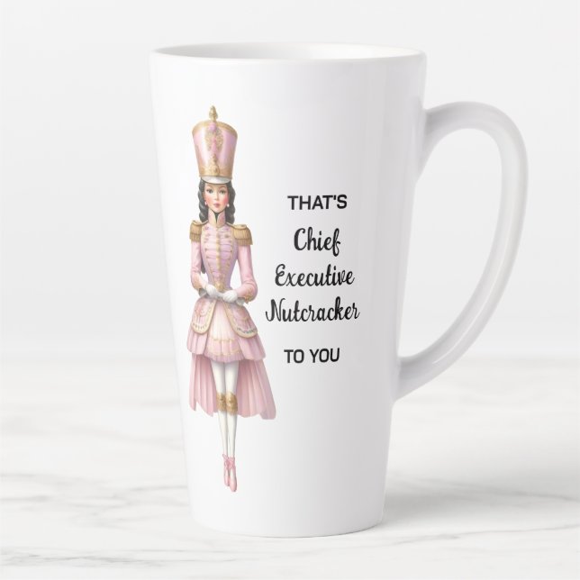 Tasse Latte Casse-Noisette Féminin Rose & Or Noël (Droite)