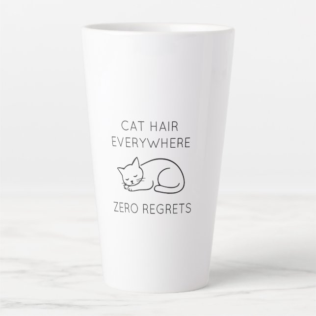 Tasse Latte Cat hair everywhere zero regrets (Devant)