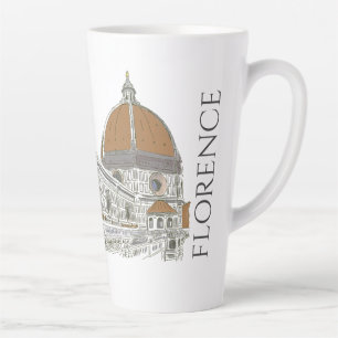 Tasse Latte Cathédrale Duomo Florence Italie stylo et encre