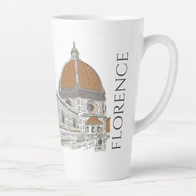 Tasse Latte Cathédrale Duomo Florence Italie stylo et encre (Droite)