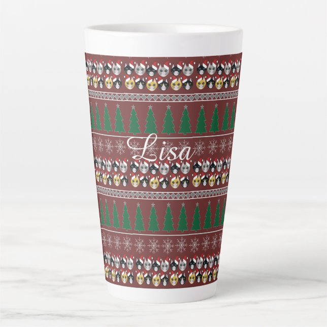 Tasse Latte Cats Christmas  (Devant)